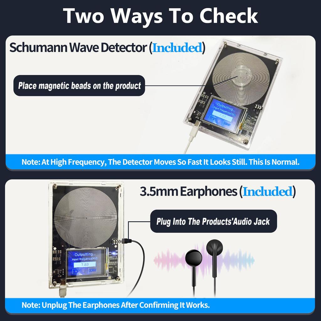 Touch Screen DC 5V Schumann Wave Generator 0.01-99999Hz Adjustable Frequency Sine Wave Signal Generator Type C Audio Resonator