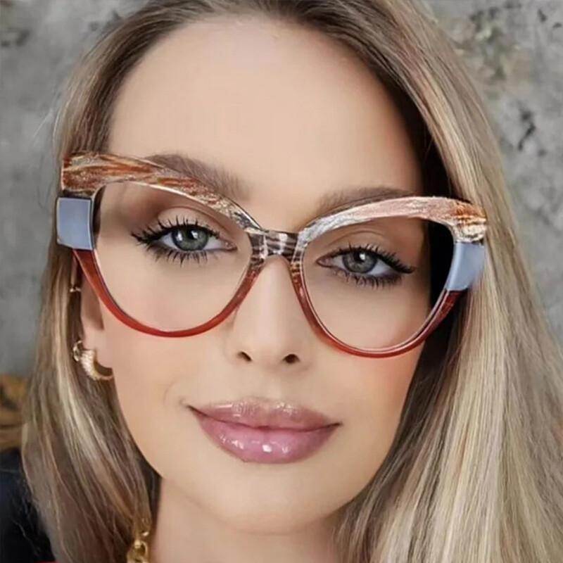 New in Cat Eye Optical Glasses Women Oversized Prescription Glasses Hyperopia Reading Glasses Anti Blue Light Computer Glasses