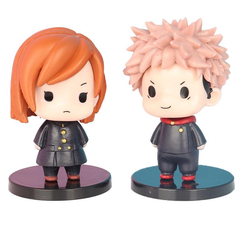 8 pz Versione Q Jujutsu Kaisen Itadori Yuji Ryomen Sukuna Gojo Satoru Figura Decorazione Torta Bambola Ornamenti Scrivania Auto Giocattolo Regalo