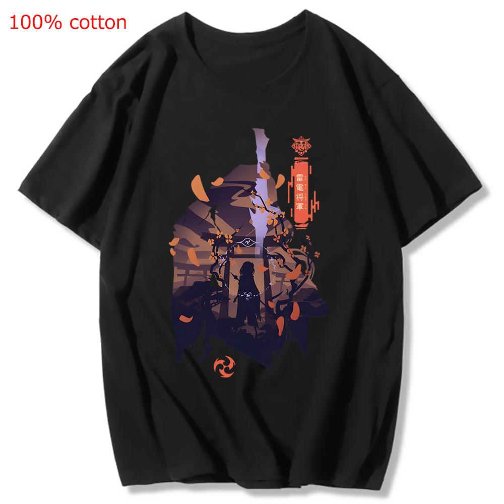 Genshin Impact Printing Tshirts Xiao Venti Print Tee Shirts Hu Tao Zhong Li Graphic T-shirt Kaedehara Kazuha Raiden Shogun Tees