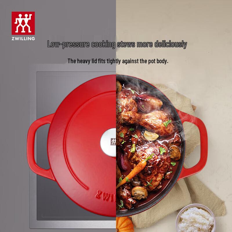 Zwilling 24cm Red Cast Iron Enamel Stew Pot