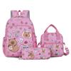 Capybara Colorful Backpack 3Pcs/Set for Women Casual School Bags with Lunch Bag Girl Boy Student Teenager Rucksack