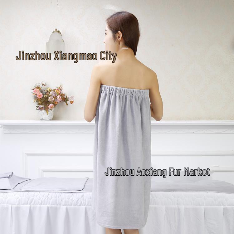 Wrap Chest Bath Towel for Women - Strapless Sauna Skirt with Buckle, Absorbent & Soft, Engraved Logo