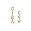 Women's Light Luxury Earrings Personalized Inlaid Diamond Design English Alphabet Niche Earrings Versatile Earrings