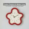 14inch Aesthetic Flower Pendulum Wall Clock Silent Modern Nordic Living Room Decor Creative Art Watch Gift