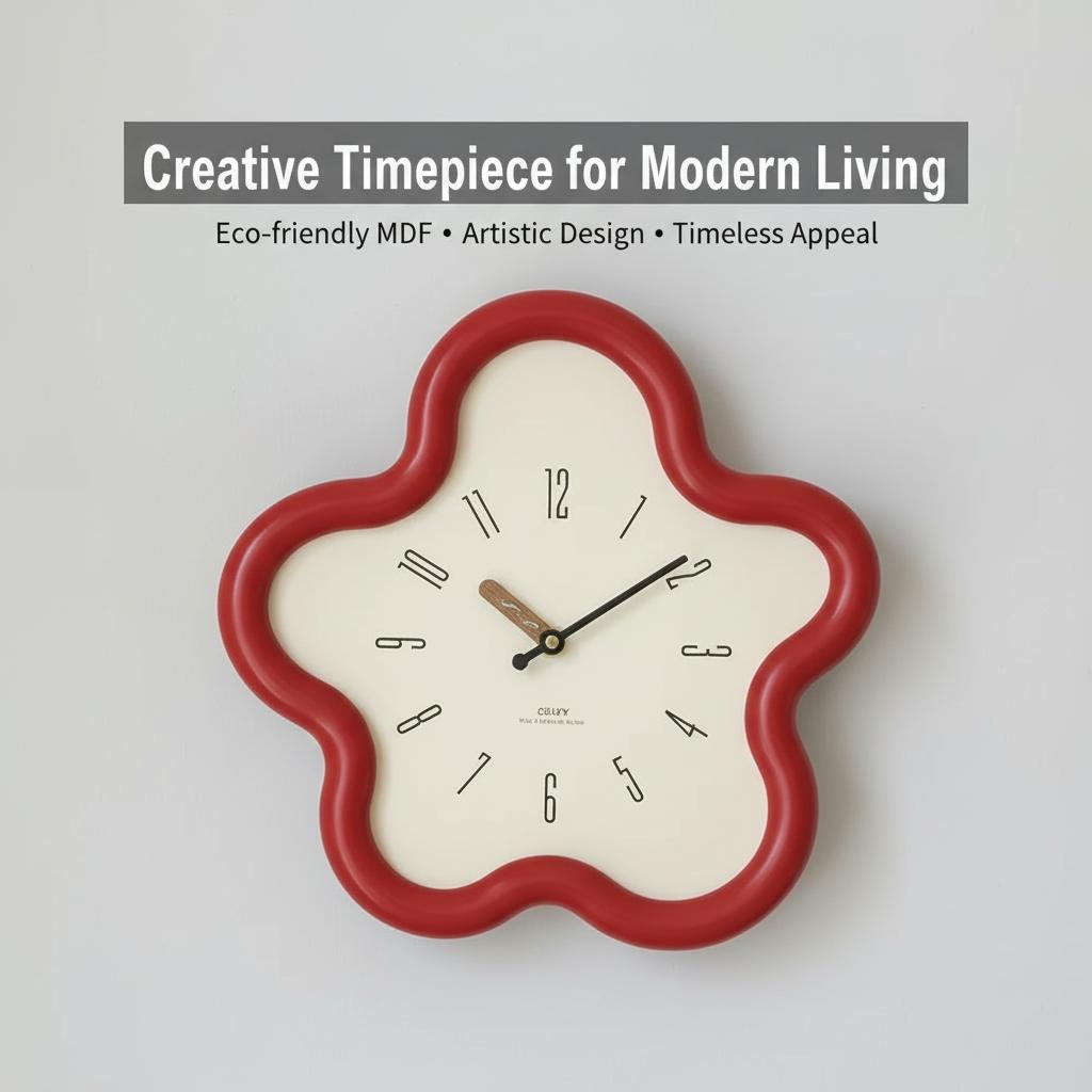 14inch Aesthetic Flower Pendulum Wall Clock Silent Modern Nordic Living Room Decor Creative Art Watch Gift