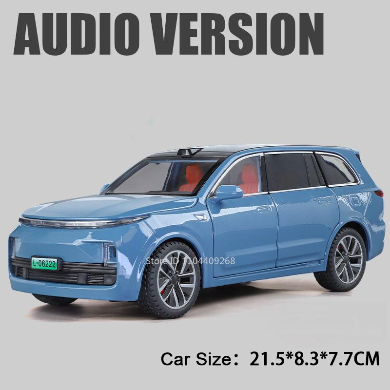 1:24 Li Auto L9 Intelligent Voice Version Car Model Toy Sound Light Shock Absorption Alloy Diecast Vehicle Toys Holiday Presents