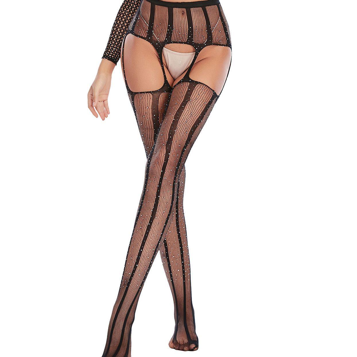 

Женские сексуальные носки Hot Diamond Pantyhose one size fits all чёрный