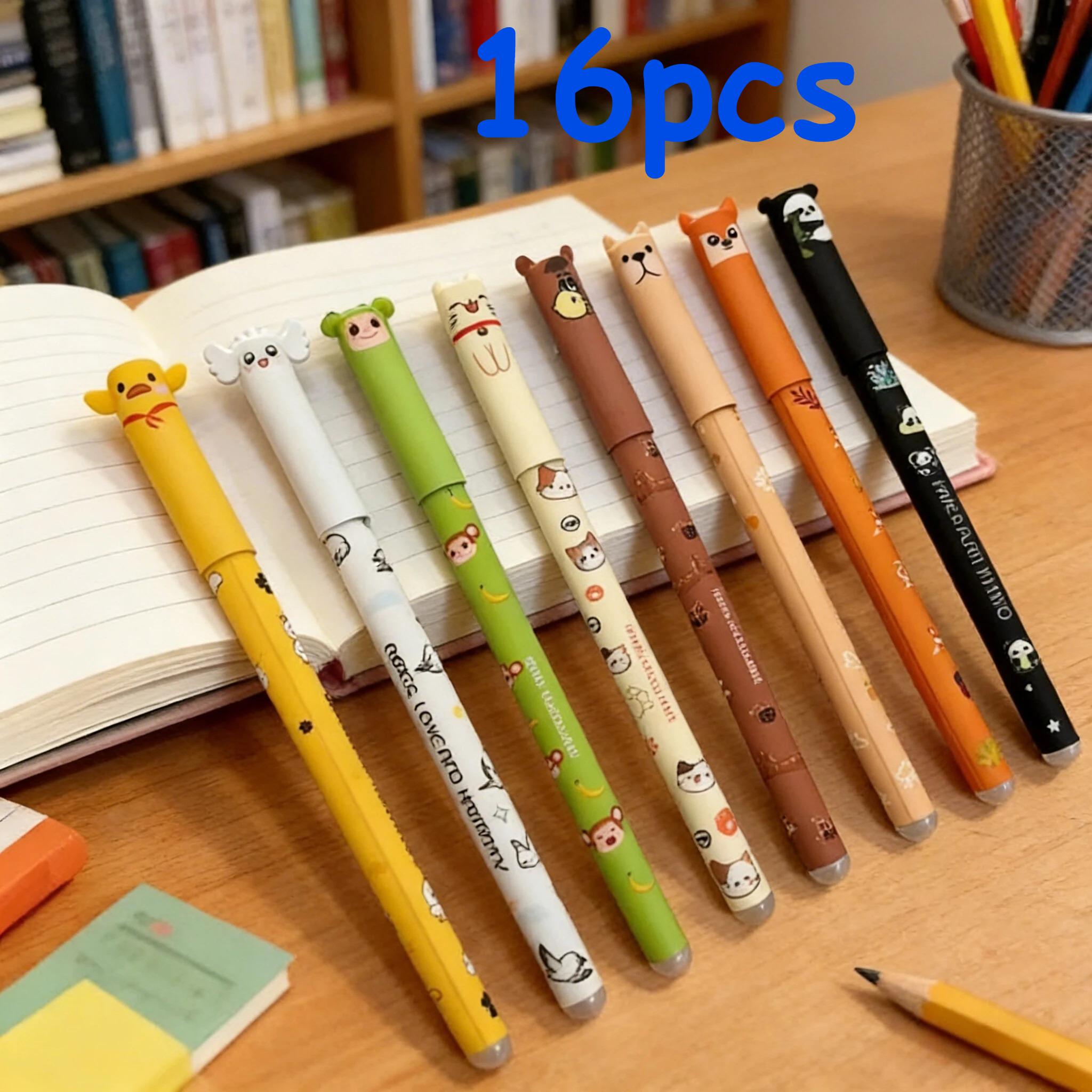 

16pcs Colorful Erasable Gel Pens | Animal Pattern, 0.7mm, Durable Writing Tools for Drawing and Writing, Creative Stationery