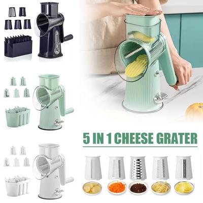 5 In 1 Dreh Käse Reibe Mit Griff Manuelle Gemüse Basis Nüsse Starken Sog Schredder Grinder Mit Reiben Slicer A8o6