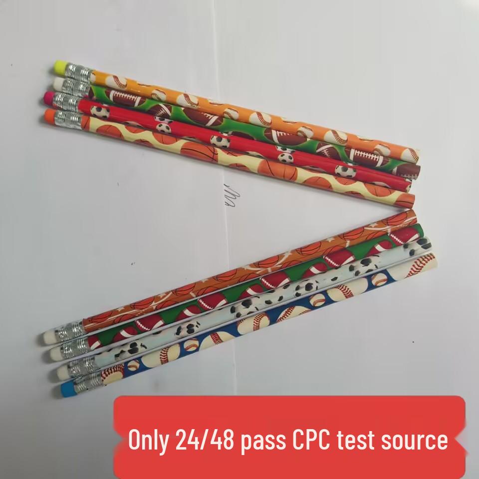 2026 Multi-Sport Ball Pattern Wooden Pencil Set: Football, Basketball, Rugby, Tennis, Bowling, etc.