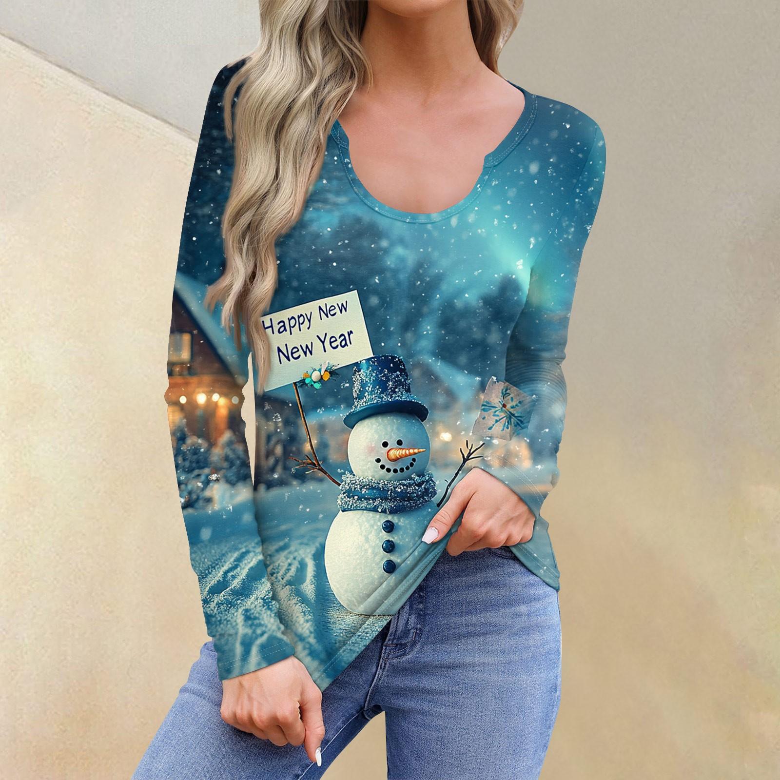 

Женская повседневная модная удобная рубашка с длинным рукавом и U-образным вырезом, повседневная свободная футболка, топы L циан