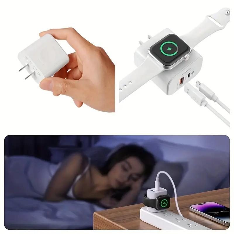 3-in-1 Charger Block 20W USB-C&18W USB-A Suitable for Apple Watch 9/8/7/6/5/4/3/2/1/SE/Ultra iPhone 16/15/14/13/12 Series
