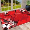 Red Graffiti Soccer Ball Geometric Print Area Rug Sport Theme Non Slip Rectangular Floor Mat Football Fan Gaming Room Bedroom Decor Rug