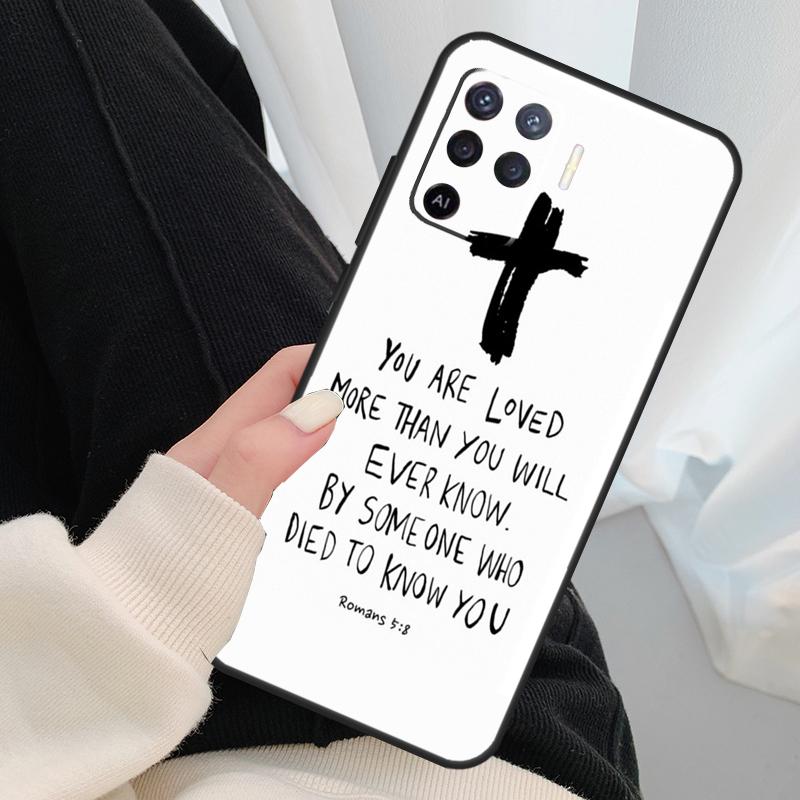 Christ Jesus Bible Verse Cross Case For Oppo A40 A60 A80 A5 Pro A15 A16 A17 A57 A77 A94 A74 A54 A76 A96 A18 A38 A58 A78 A98