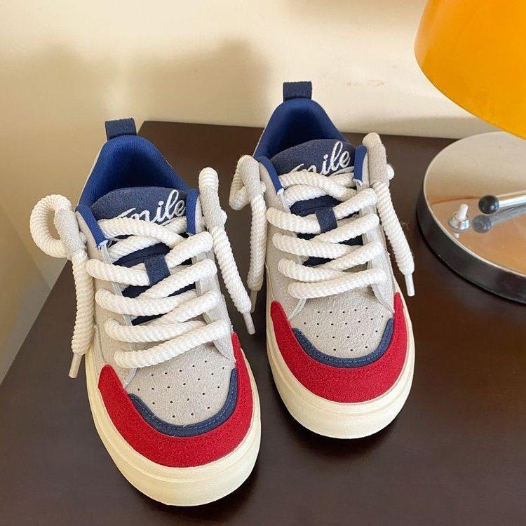 

Обувь для скейтбординга в стиле Гонконга Niche, женская, новинка 2024 года, студенческая, толстая веревочная обувь для хлеба, модная обувь для отдыха и спорта 35 синий