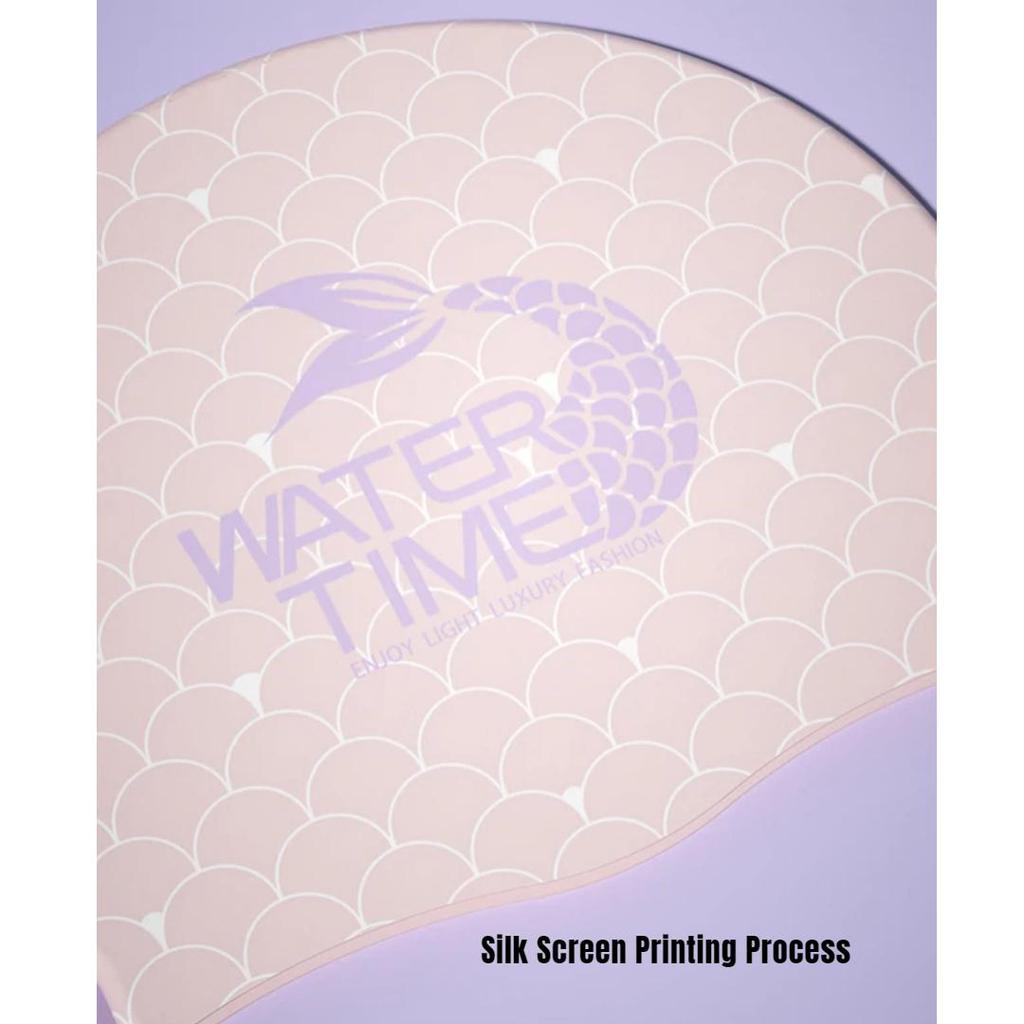 WATERTIME Silicone Swimming Cap, Extra Large Size for Long Hair, Mermaid Series, Pink