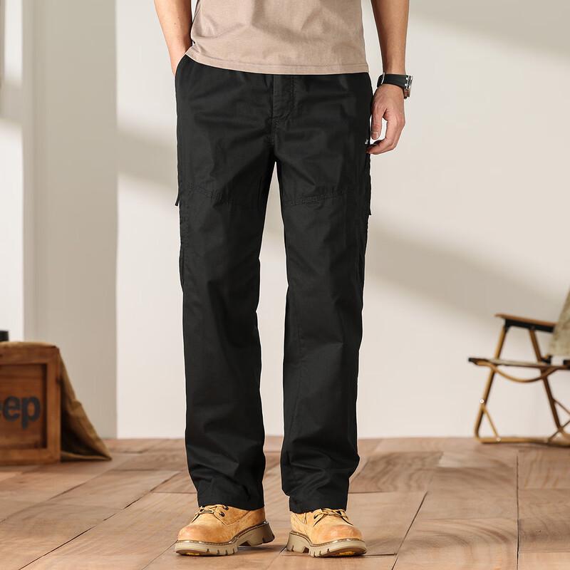 Jeep Men's Spring Autumn Straight-Leg Cargo Pants