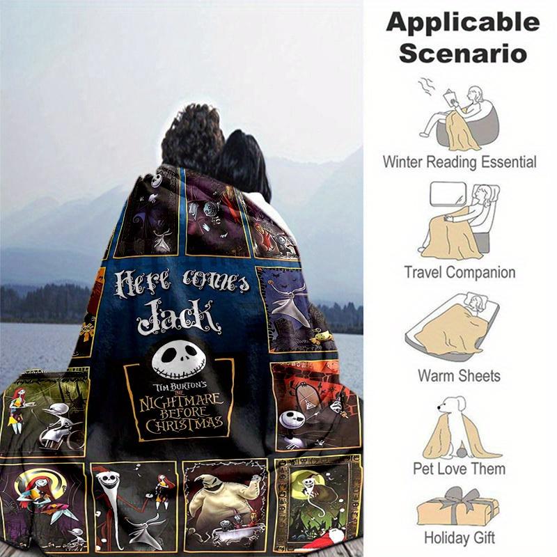 1pc, Here Comes Jack Home Decor Blanket, Perfect as a Sofa Throw, Outdoor Blanket, or Gift, Flannel Coverlet