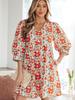 2026 Summer V-Neck Floral Print Dress: Versatile European and American Fashion Loose Cover-up Short Skirt for Women