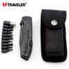 Folding Multitool Traveler MS009G / 9 Tools / Hiking / Fishing / Cycling / Case