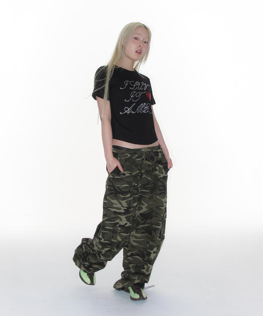 AMES-WORLDWIDE Over Fit Cargo Pants Camo