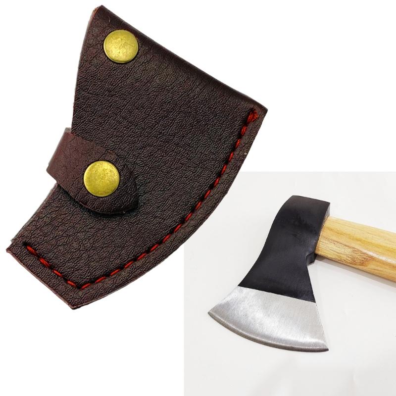 PU Leather Axes Cover with Button Clip, Hatchets Sleeve Leather Axes Head Cover Waist Mounted Hatchets Cover Axes Sheath
