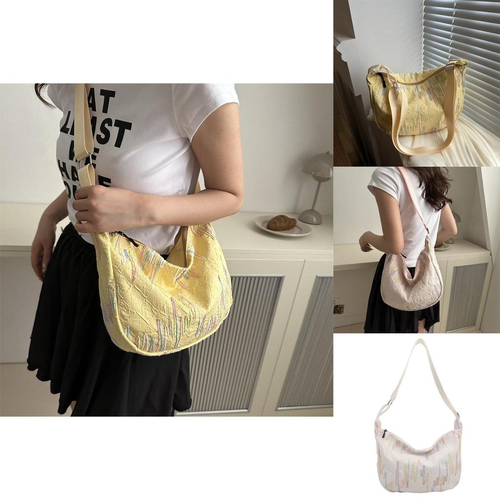 Trendy Street Style Canvas Tote Bag For Women 2024 New Fashionable Lightweight Crossbody Purse