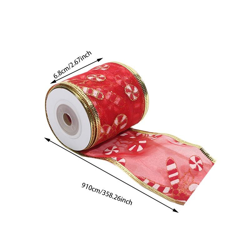 Christmas Wired Ribbons 9.1m Buffalo Plaid Ribbons Vintage Truck Trees Wired Edge Ribbon for Xmas DIY Wrapping Floral Craft