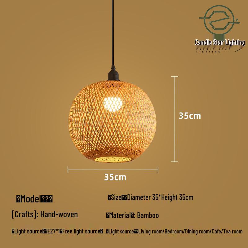 Zen Style Bamboo Rattan Pendant Light for Tea Rooms and Restaurants