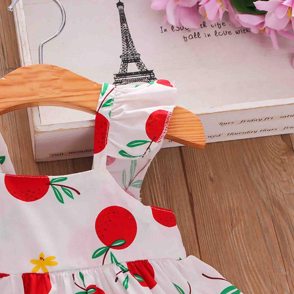 Kleinkind Baby Kinder Mädchen Hosenträger Zitrone Druck Prinzessin Kleid Hut Outfits