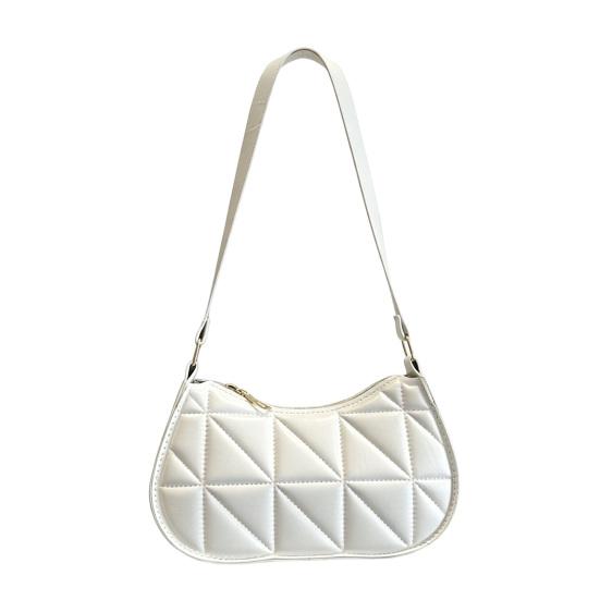 Retro Shoulder Bag Women Small Hobo Handbag Zipper Closure Shoulder Purse for Phone белый