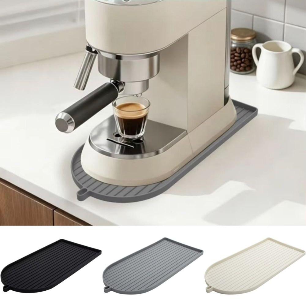 Raised Lip Edge Kitchen Counter Protector Silicone Drying Mat Durable Espresso Maker Mat Cafe Use