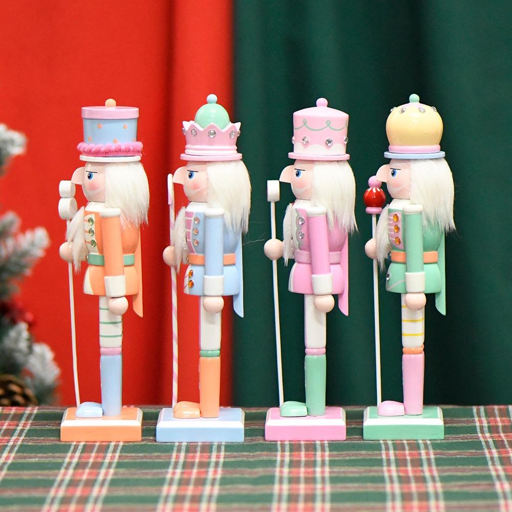 10 Inch Nutcracker Puppet Wood Nutcracker Statues Doll Exquisite Nutcrackers Soldier Ornament Girl