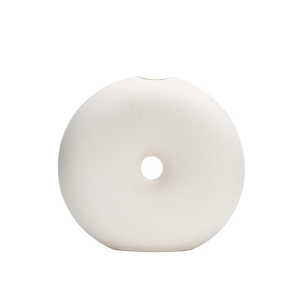French Wabi-**** Wind Jade Ring Ceramic Small Mouth Vase Light Luxury Home Soft Decoration Ornament Art Flower Insert