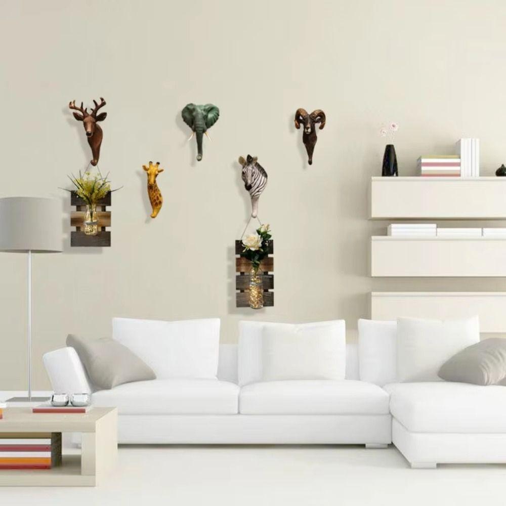 Creative 3D Animal Wall Hook Elephant Coat Hat Hanging Hook Animal Head Wall Hanger  Clothes