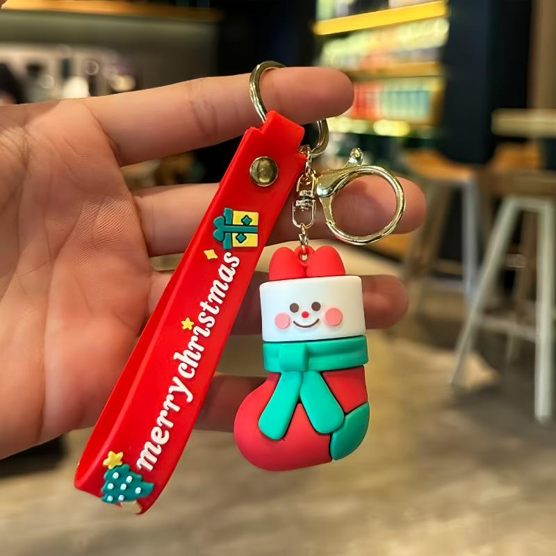 Cartoon Weihnachten Schlüsselanhänger Niedlicher Weihnachtsmann Elch Weihnachtsbaum Schlüsselanhänger Rucksack Anhänger Dekoration Zubehör Jahresgeschenke