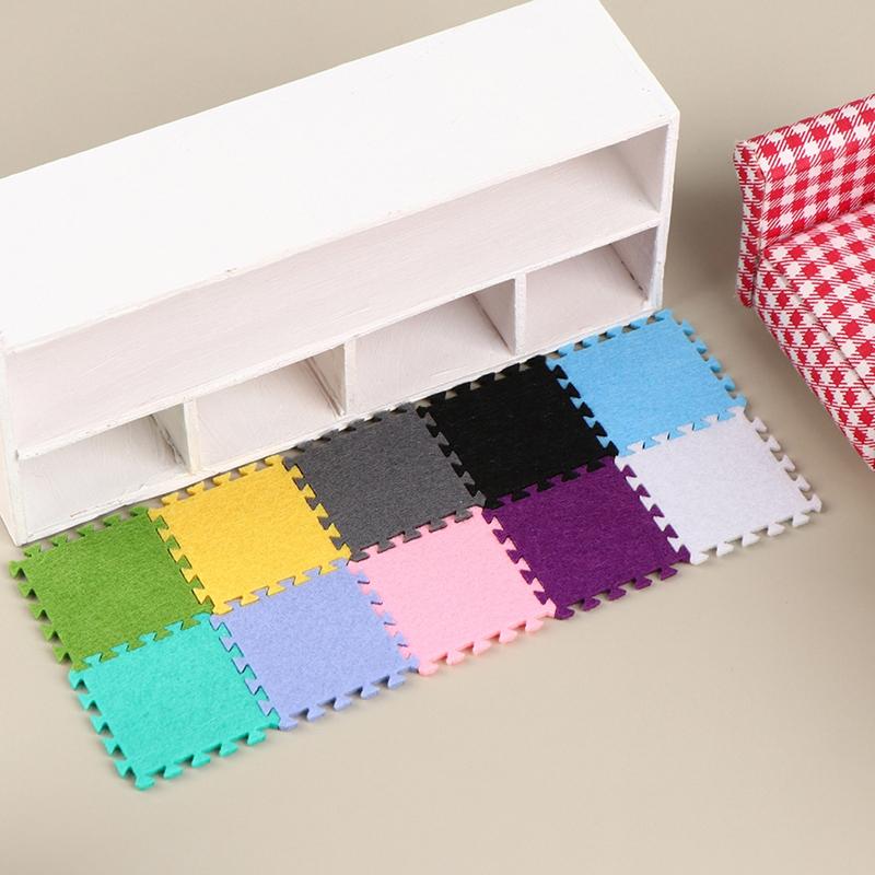 6Pcs 1:12 Dollhouse Miniature Rug Carpet Multicolor Mat Model Furniture Decortoy
