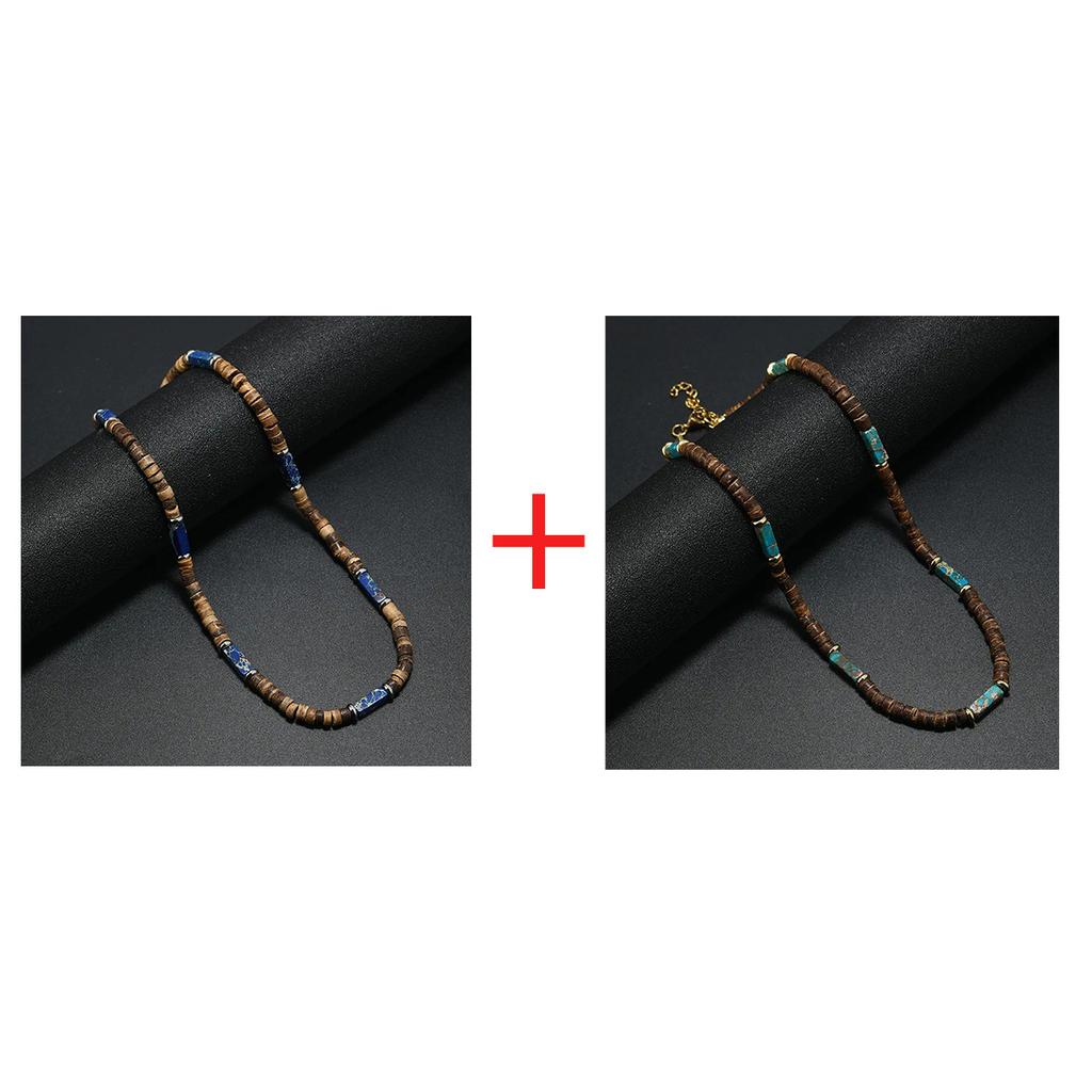 New Bohemian Men's Beaded Necklace Tiger Stone Natural Stone Fashion Trend Design Minimalist Necklace Commemorative Gift