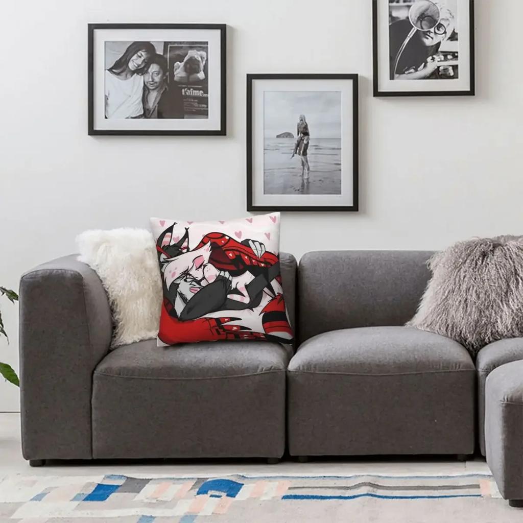 Povlak na polštář Angel Husk Husker Dust Cuddles z měkkého polyesteru, dárkový povlak na polštář Hazbins, hotely, povlak na polštář, domácí 40x40cm