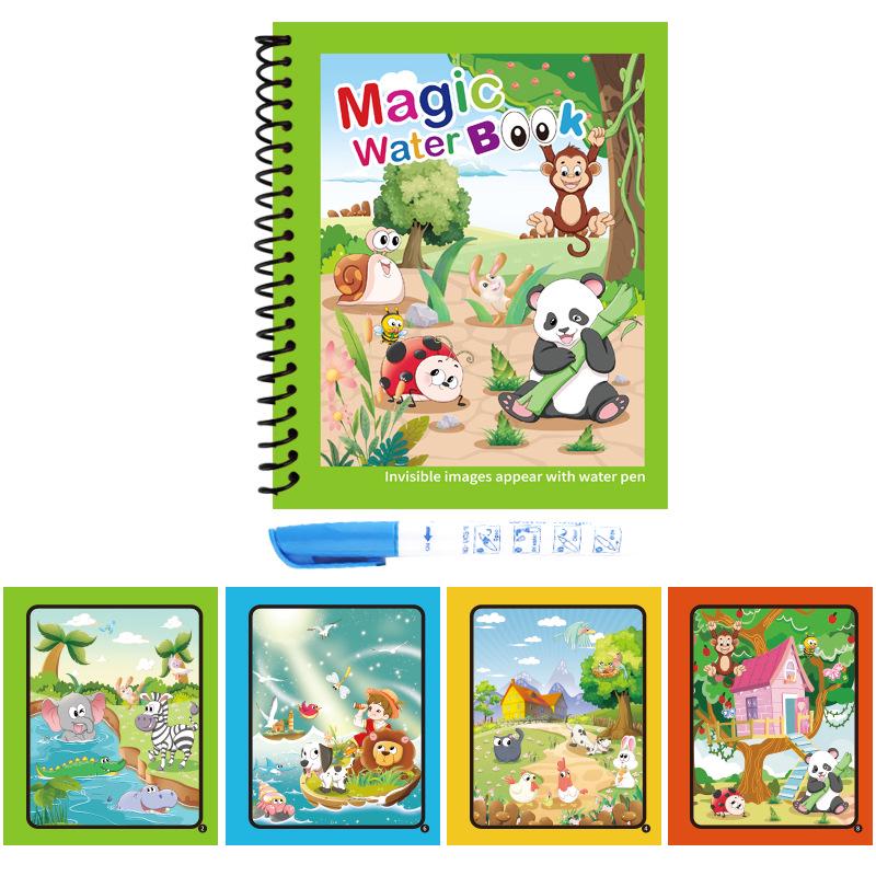 Children's Magic Water Painting & Doodle Book with Water Pen for Kindergarten Boys & Girls