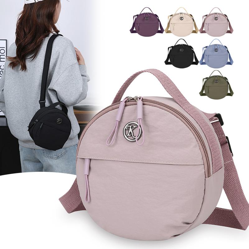 Small Round Bag Women's Mobile Phone Bag Shoulder Bag Nylon Crossbody Bag