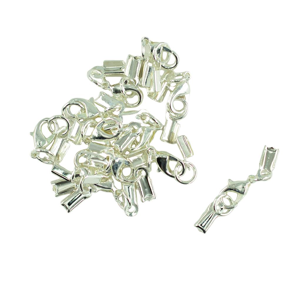24 Pieces Multicolor Lobster Claw Clasp Leather Crimp Cord Clip Ends Crafts