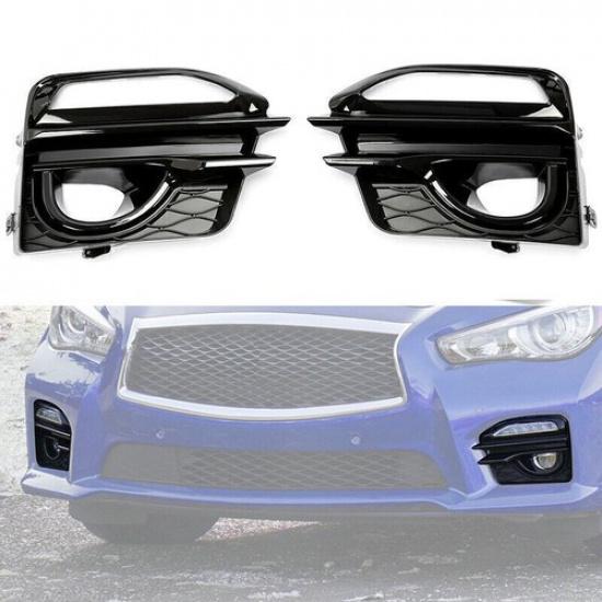 For Infiniti Q50 Sport 2014 2015-2019 Front Fog Light Cover Grille Trim Bezel 2x