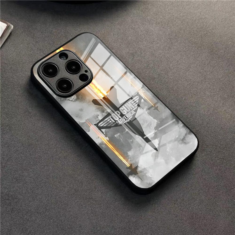 

Чехол для телефона Top Gun Maverick Для 17 Pro Max IPhone 16 Pro 14 12 11 13 Mini X XR XS 15 Plus SE Стеклянная крышка iPhone13