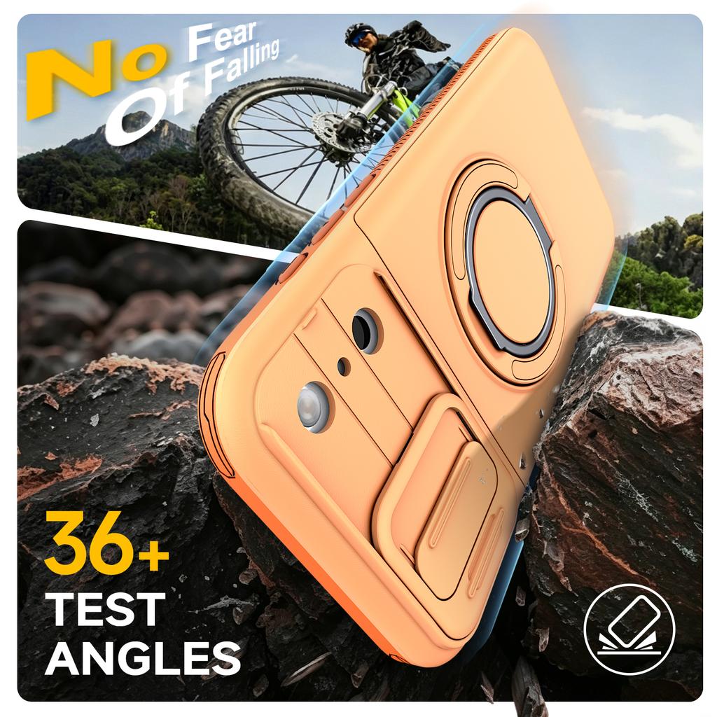 Armor Case For iPhone 17 16e 17e 12 13 14 15 16 Pro Max Plus Slide Camera Protective Magnetic Ring Holder With Card Cover Funda