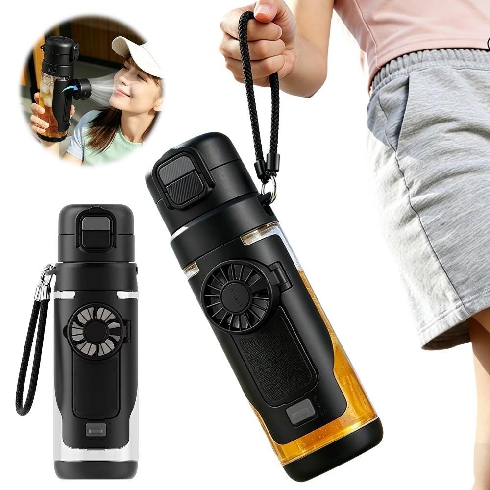 Detachable Fan 2-in-1 Fan Cup Dual-Use Sports Drinking Bottle Portable Fan Water Bottle Travel