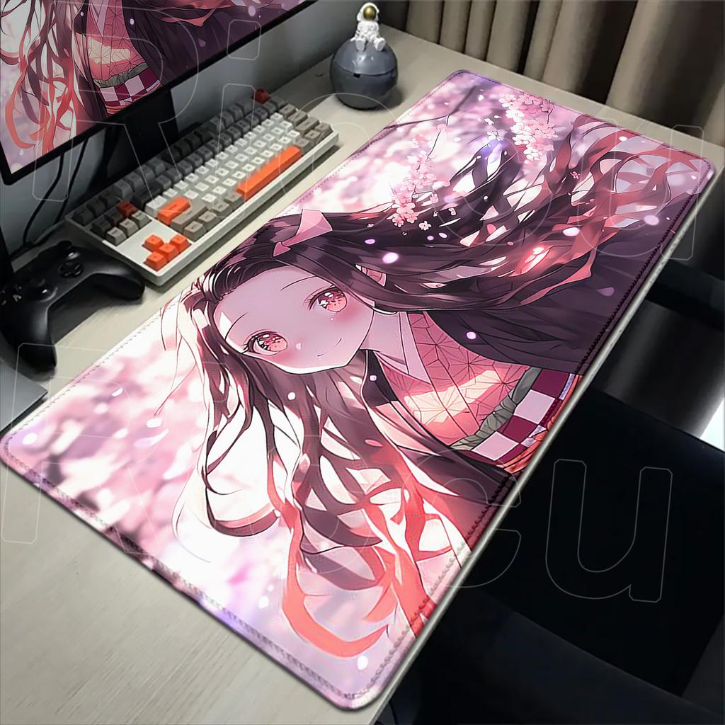 New Kawaii Girl Nezuko Kamado Mouse Pad Laptop Anime HD Print Gaming Keyboard Carpet Demon Slayer Mousepad PC Cute Game Desk Mat