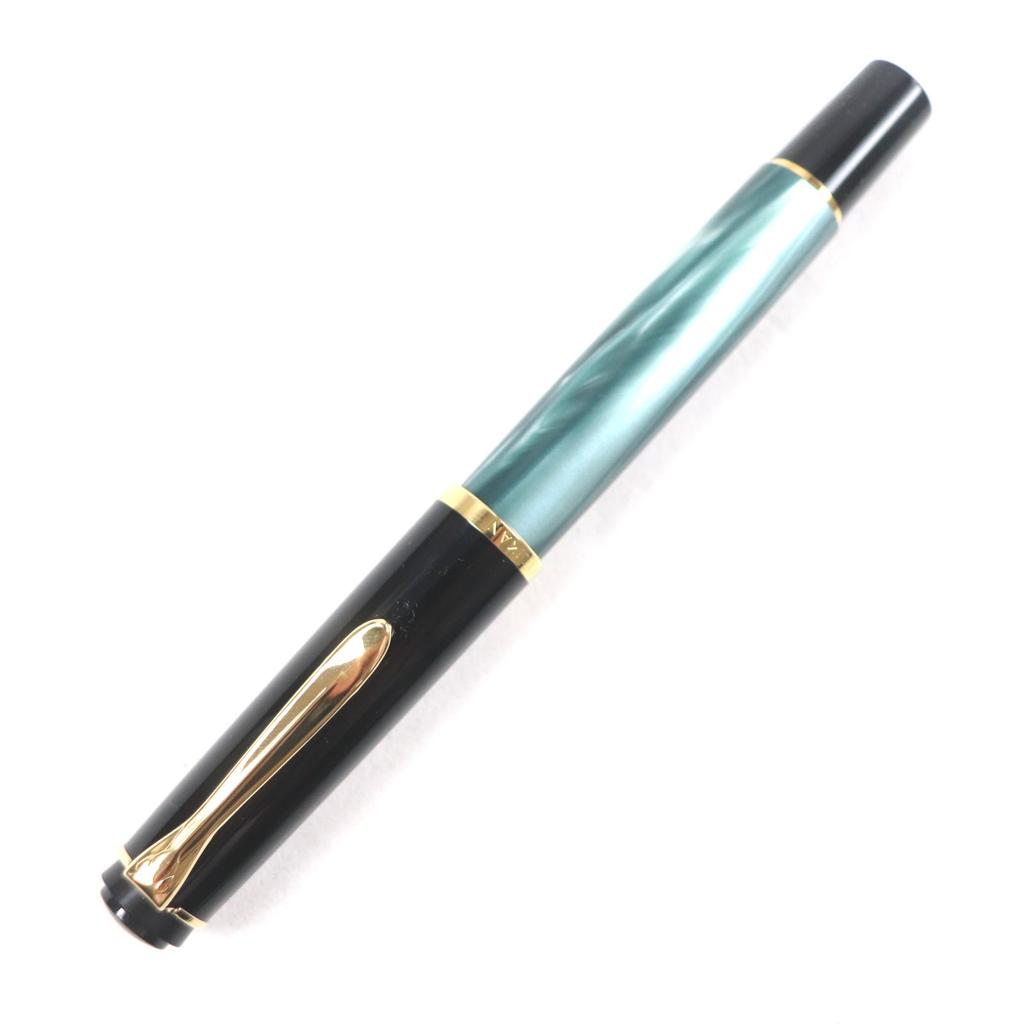 Excellent PERIKAN fountain pen Marble Pattern with engraved logo mens M200 Used
