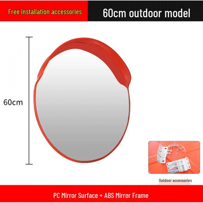 Reflective Convex-Concave Safety Mirror for Indoor/Outdoor Traffic and Garage Corners